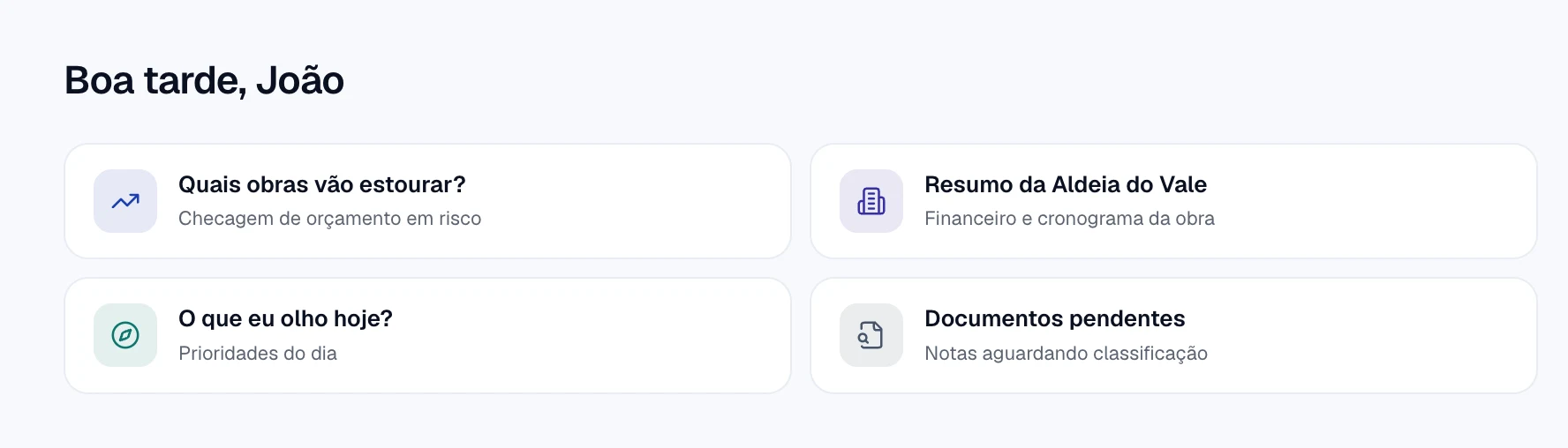 Cartões de conversa do agente do Tirion com avisos sobre a obra
